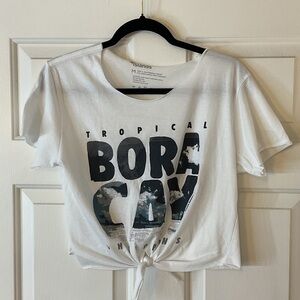 White Tropical Graphic Tee